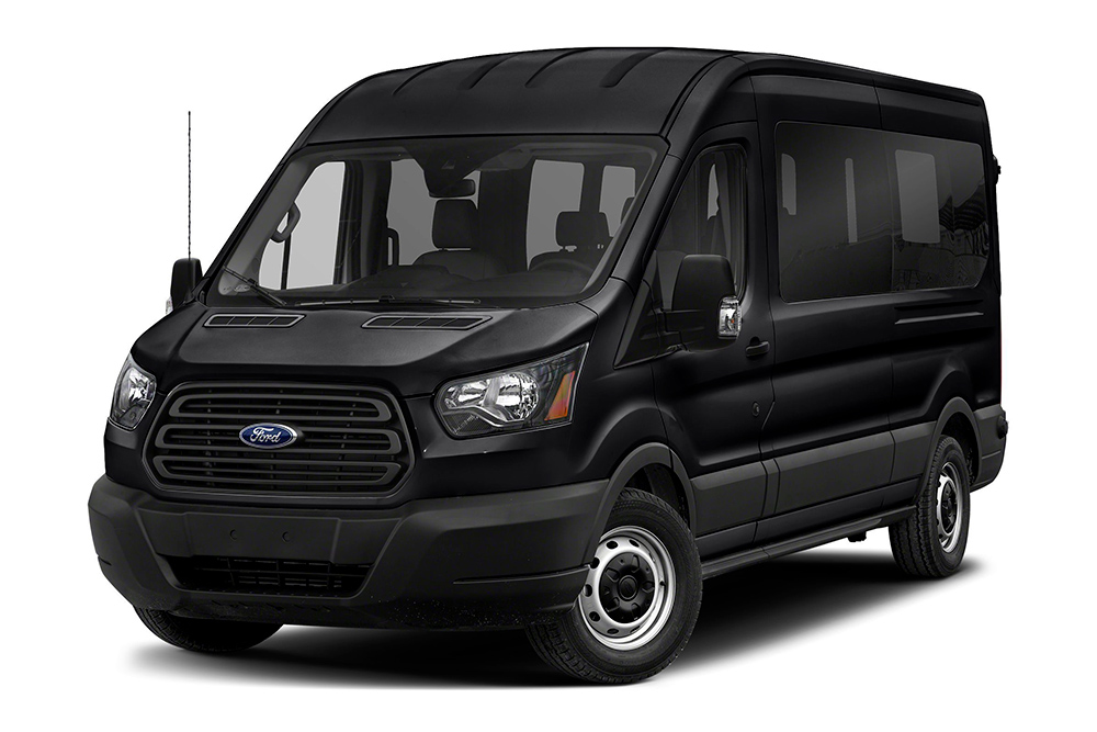 Black ford executive van.
