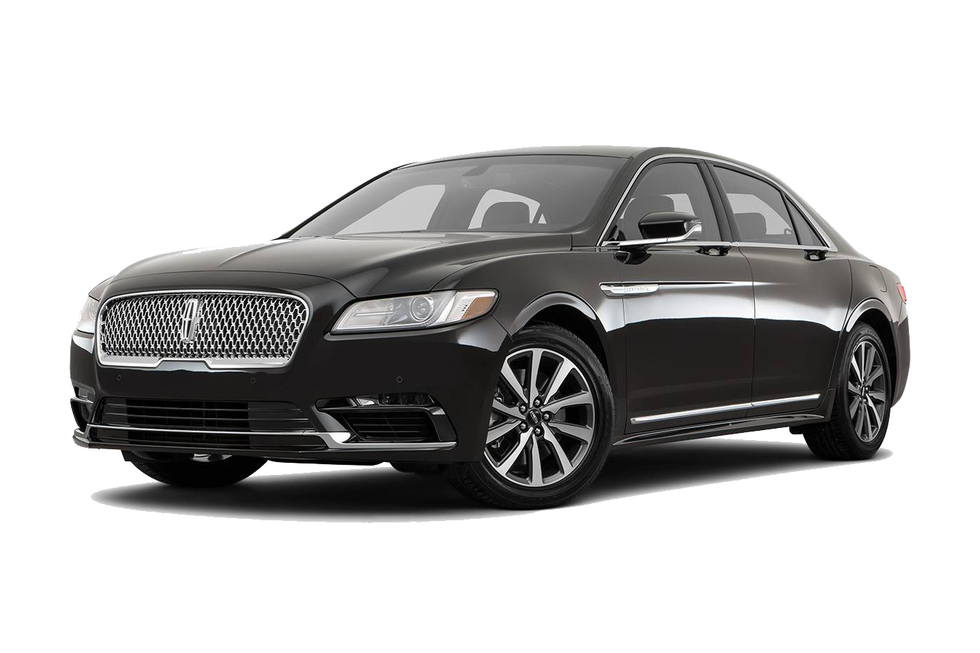 A black Lincoln Sedan.